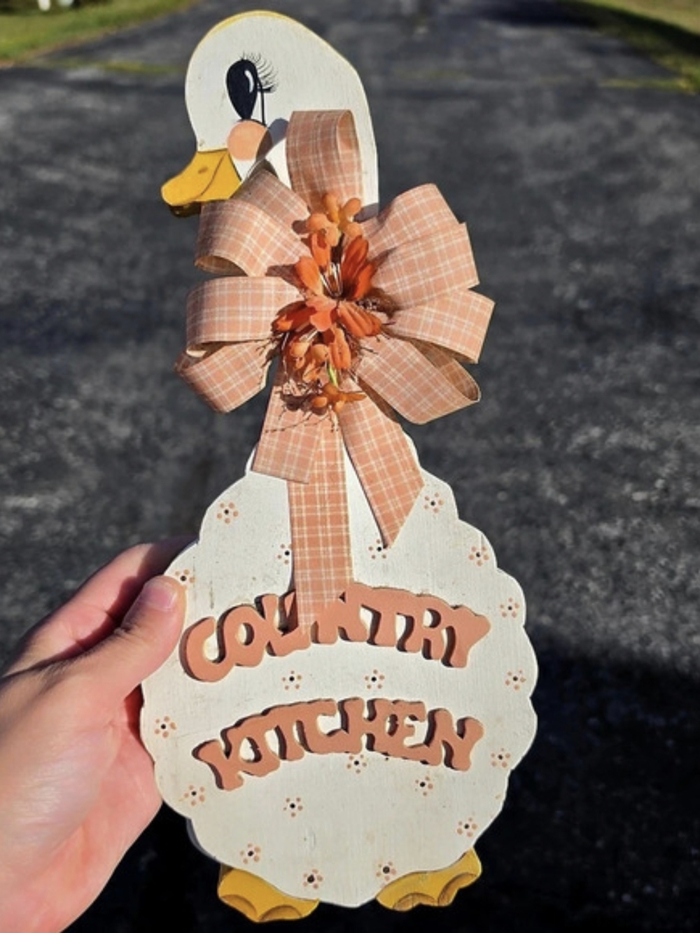 Wooden GOOSE Vintage Paper Towel Holder